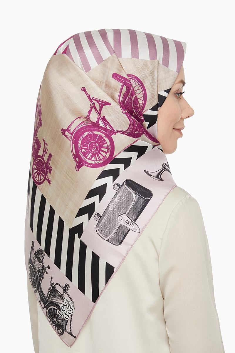 Levidor Mor Twill Saf İpek Eşarp