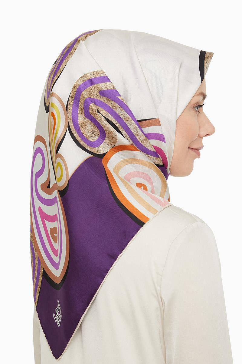Levidor Mor Twill Saf İpek Eşarp