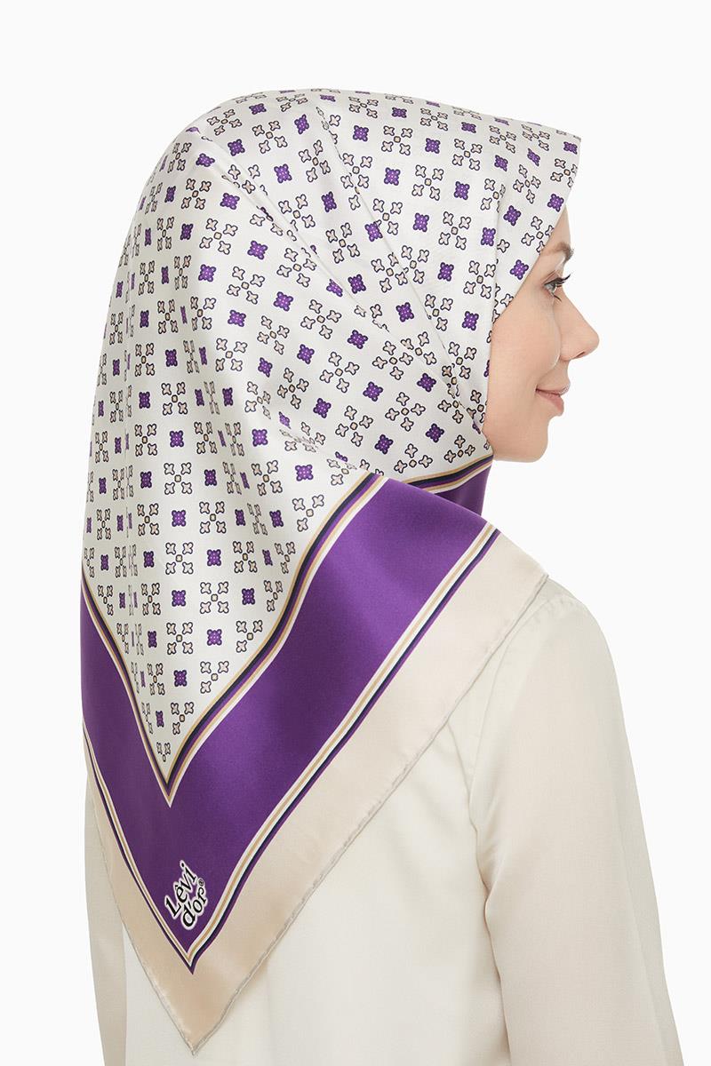 Levidor Mor Twill Saf İpek Eşarp