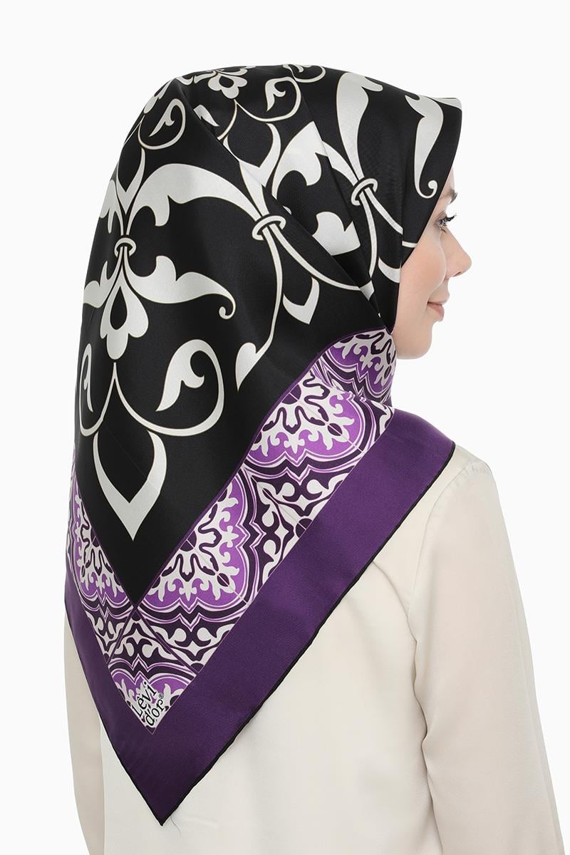 Levidor Mor Twill Saf İpek Eşarp