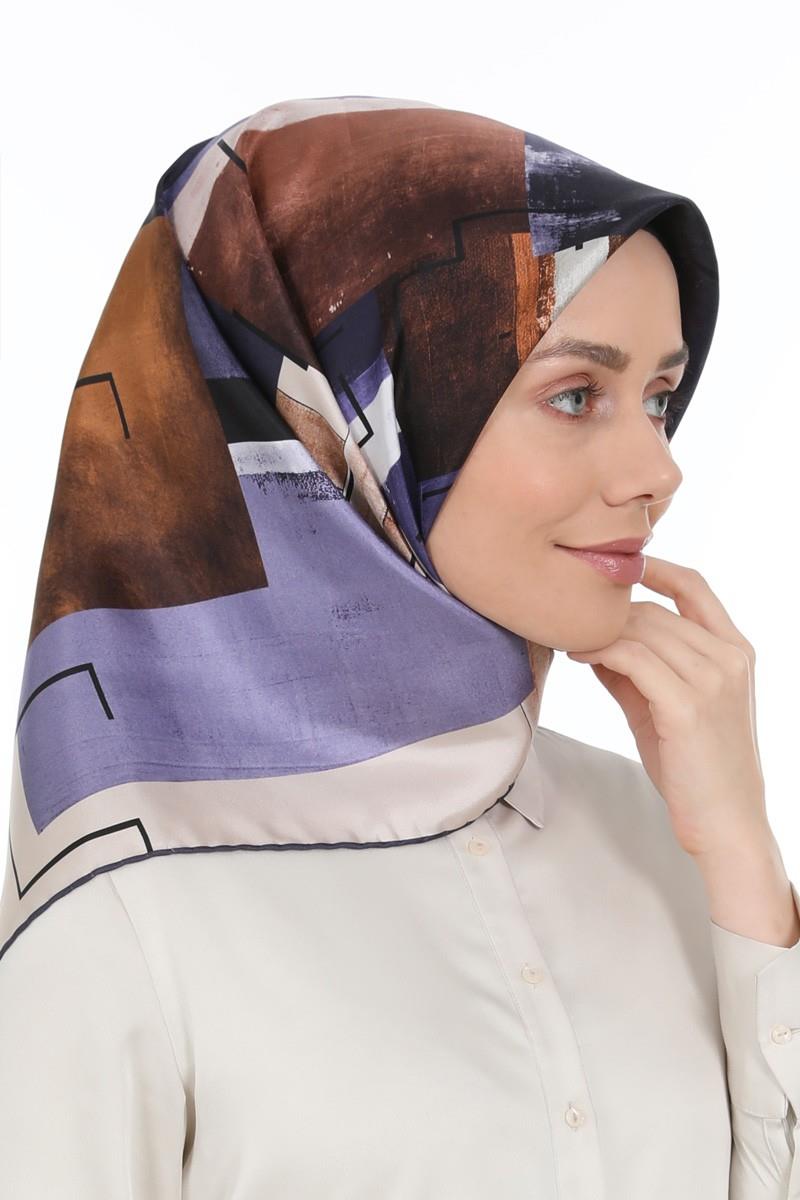 Levidor Mor Twill Saf İpek Eşarp