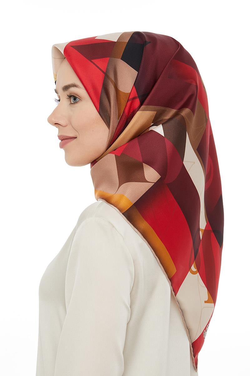 Levidor Nar Çiçeği Twill Saf İpek Eşarp