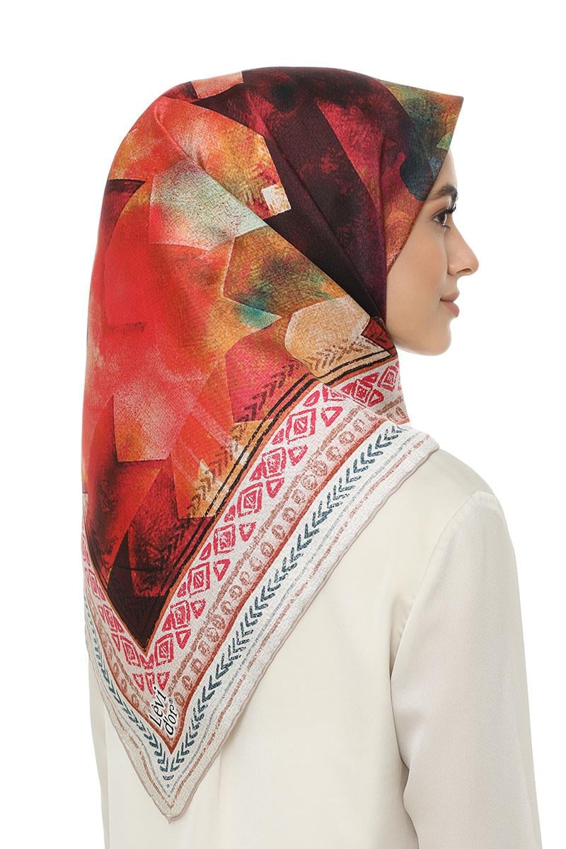 Levidor Nar Çiçeği Twill Saf İpek Eşarp