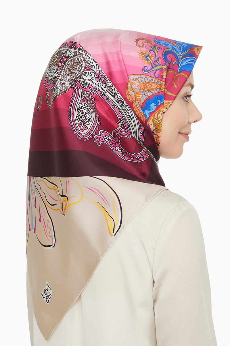 Levidor Pembe Twill Saf İpek Eşarp