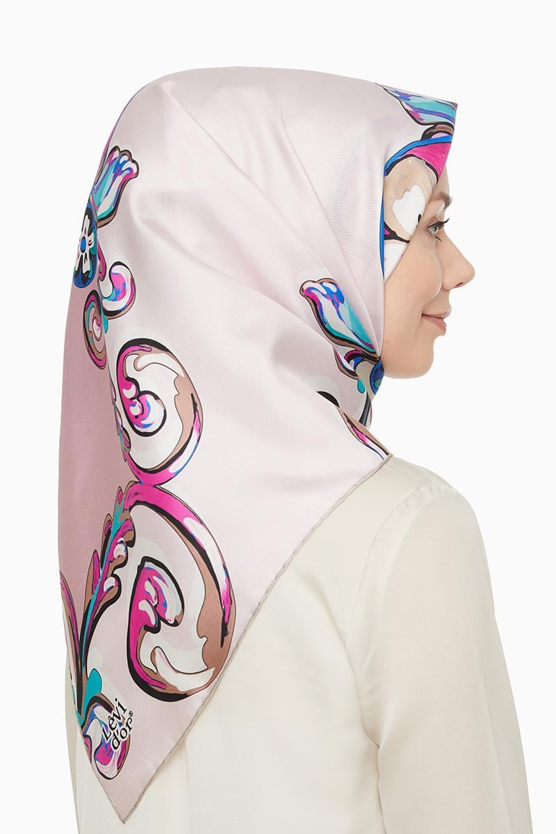 Levidor Pembe Twill Saf İpek Eşarp