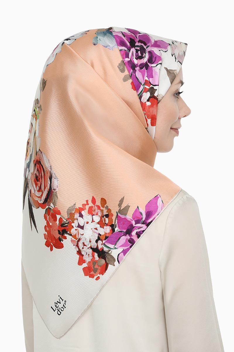 Levidor Pudra Twill Saf İpek Eşarp