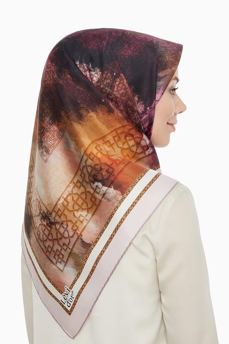 Levidor Pudra Twill Saf İpek Eşarp