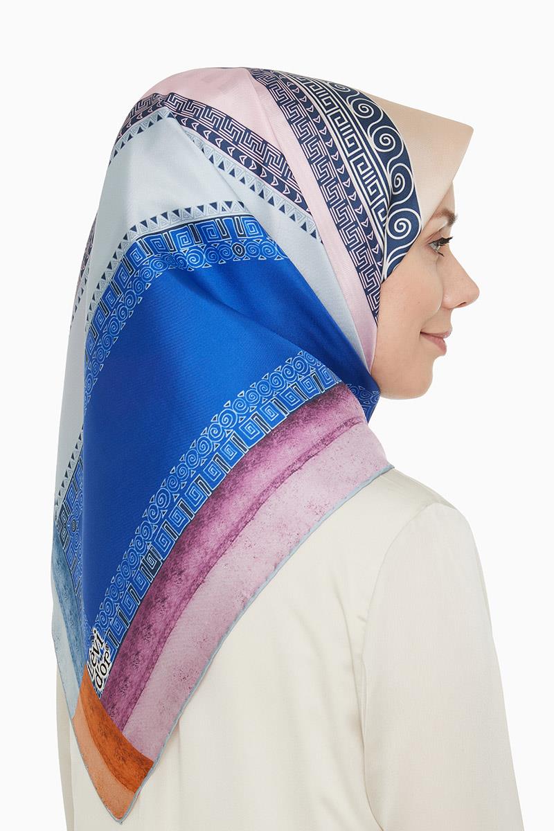 Levidor Saks Mavisi Twill Saf İpek Eşarp