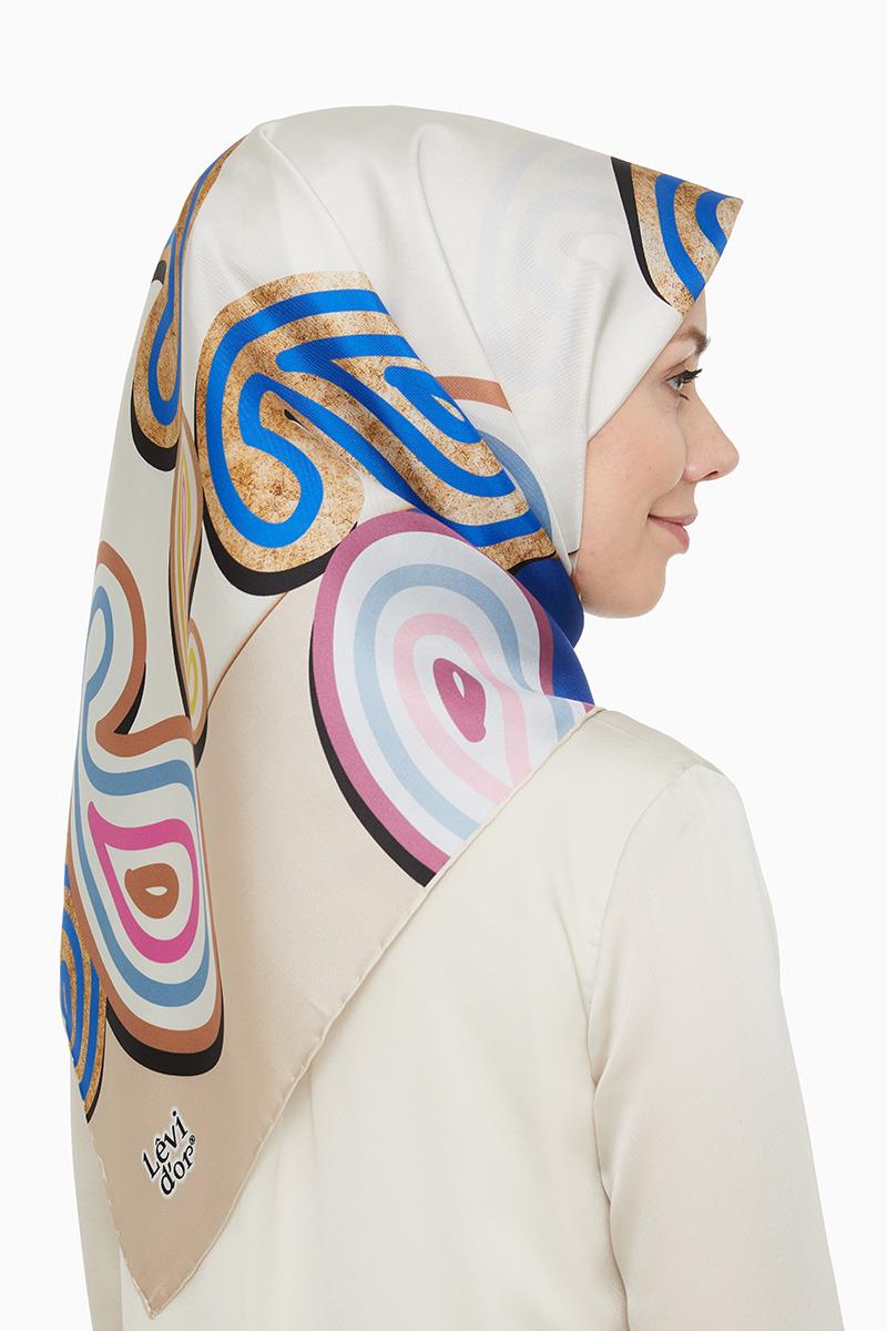 Levidor Saks Mavisi Twill Saf İpek Eşarp