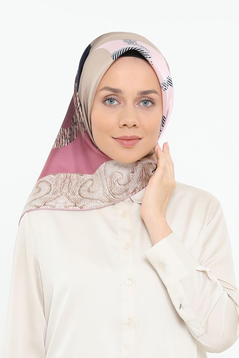 Levidor Şeker Pembesi Twill Saf İpek Eşarp