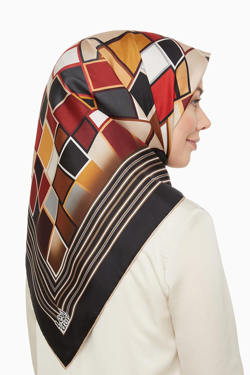 Levidor Siyah Twill Saf İpek Eşarp