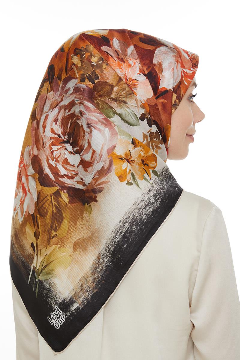 Levidor Siyah Twill Saf İpek Eşarp