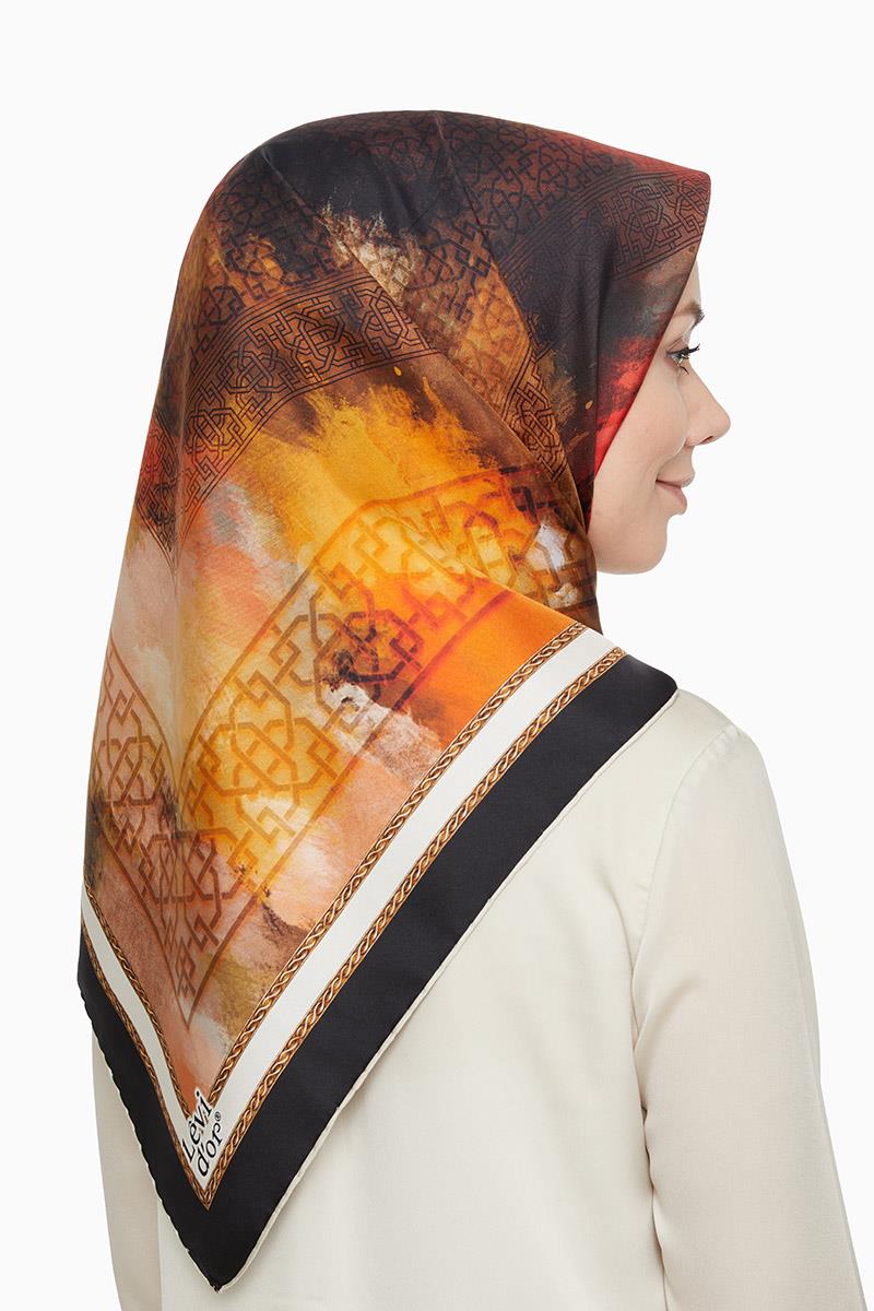 Levidor Siyah Twill Saf İpek Eşarp