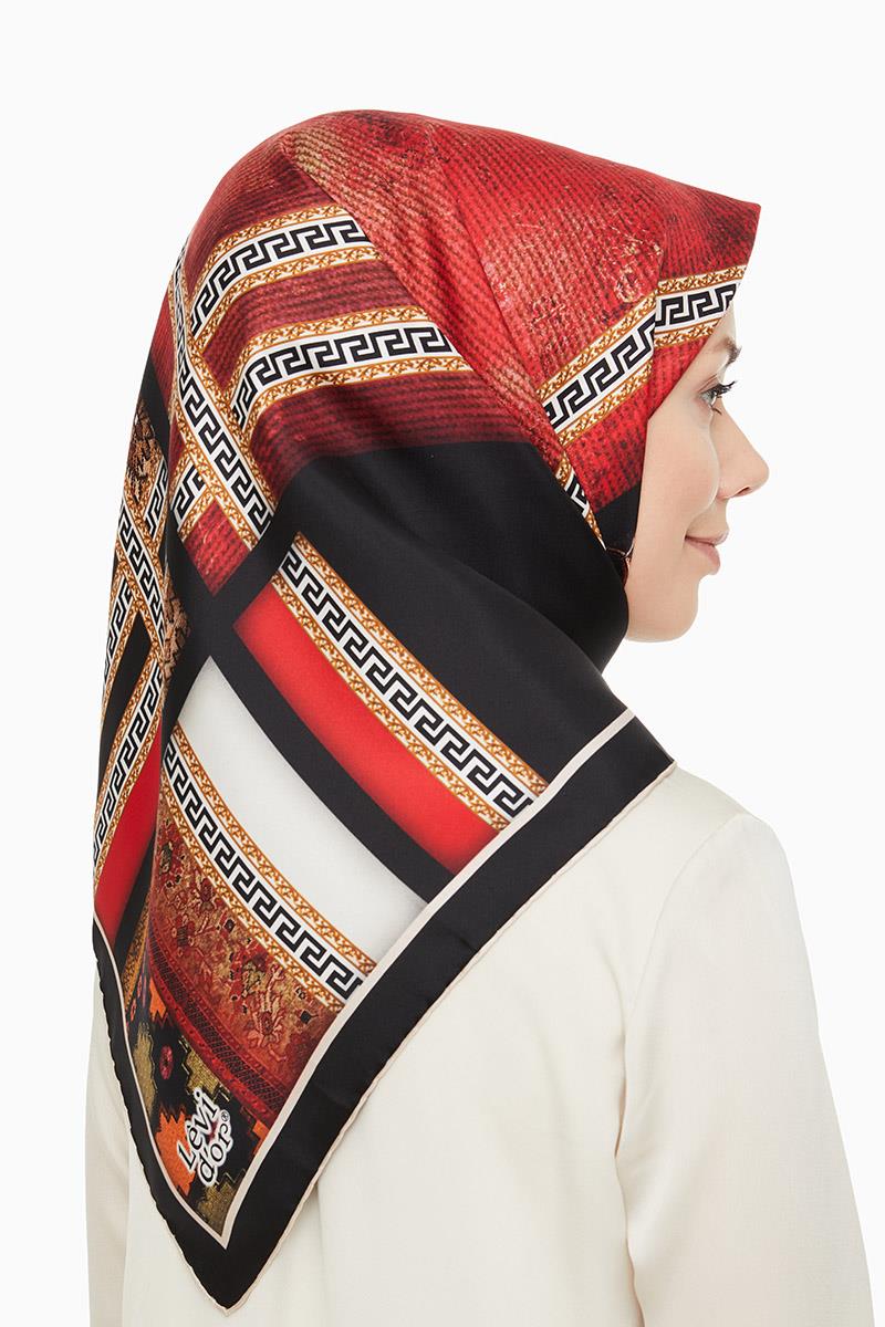 Levidor Siyah Twill Saf İpek Eşarp