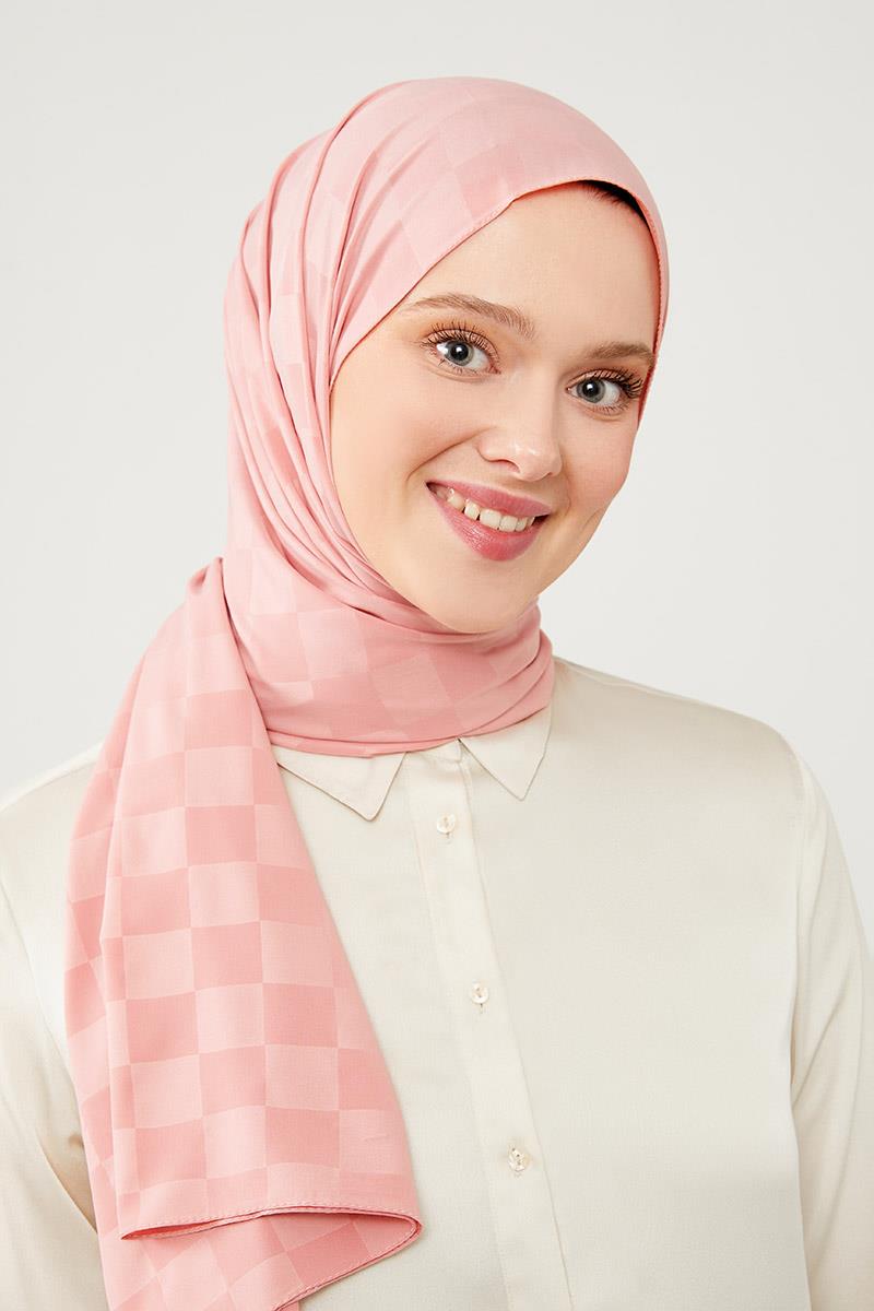 Levidor Somon Dama Desen Jakarlı Elegance Şal