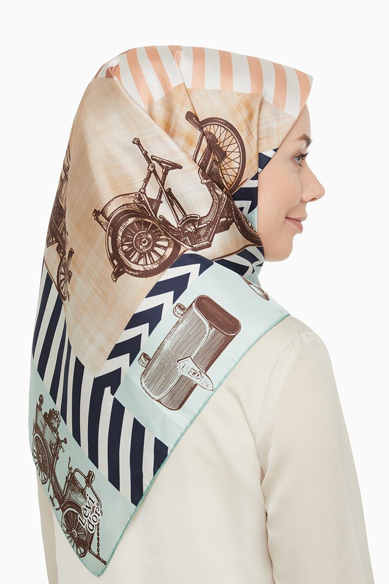 Levidor Somon Twill Saf İpek Eşarp