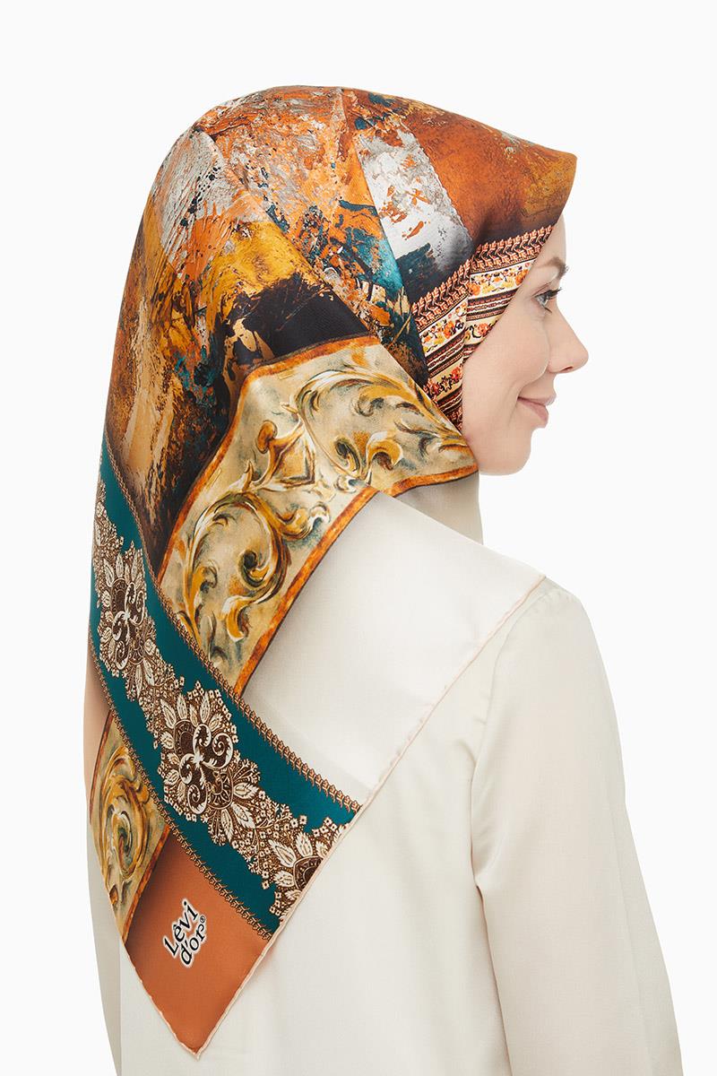 Levidor Somon Twill Saf İpek Eşarp