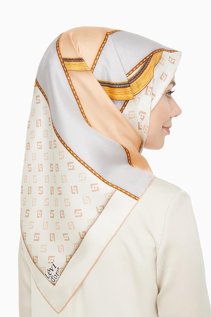 Levidor Somon Twill Saf İpek Eşarp