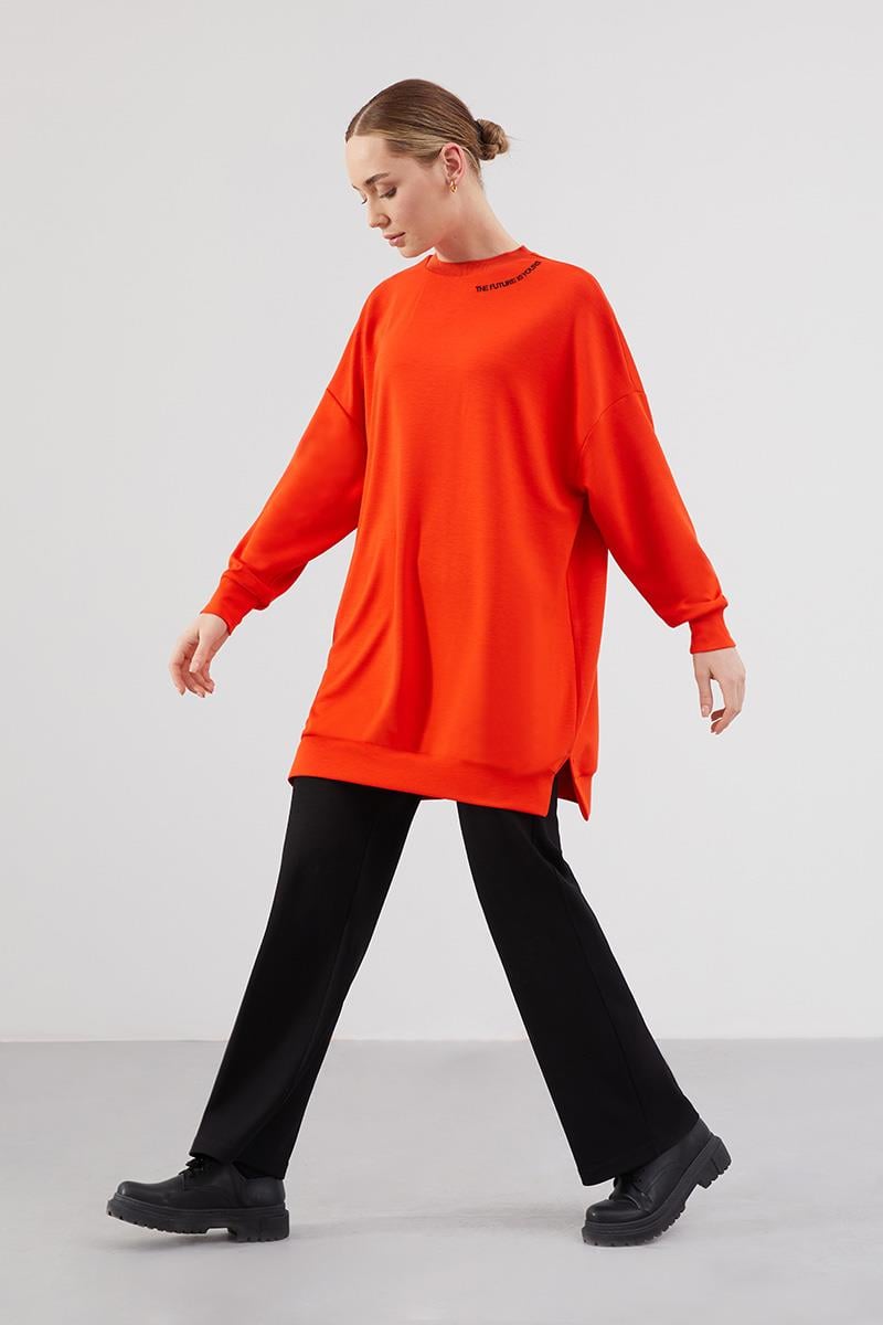 Levidor Studio Oranj Baskılı Basic Spor Sweat