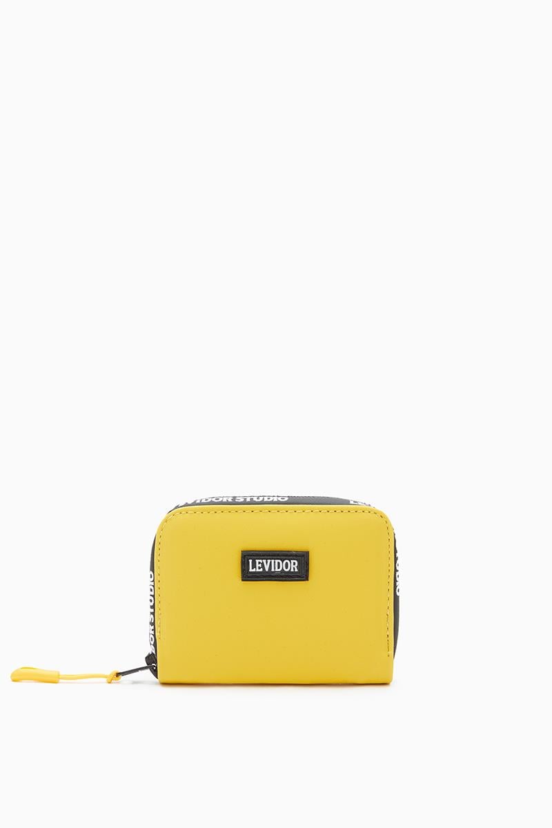 Levidor Studio Sarı Bant Fermuarlı Cüzdan