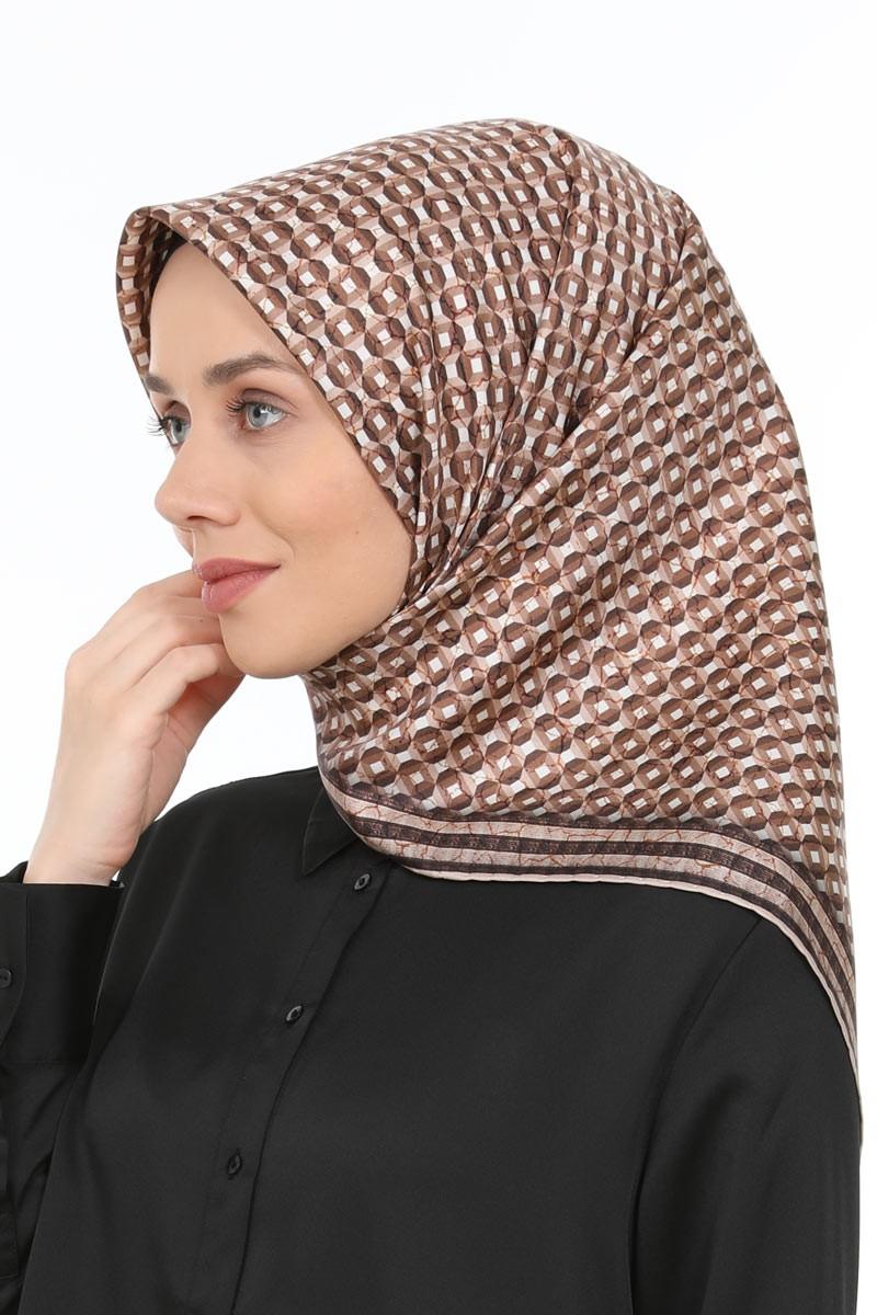 Levidor Sütlü Kahve Twill Saf İpek Eşarp