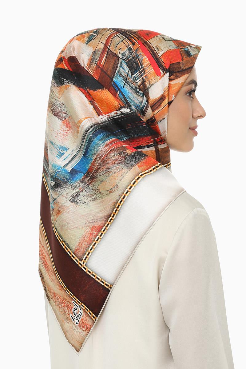 Levidor Taba Twill Saf İpek Eşarp