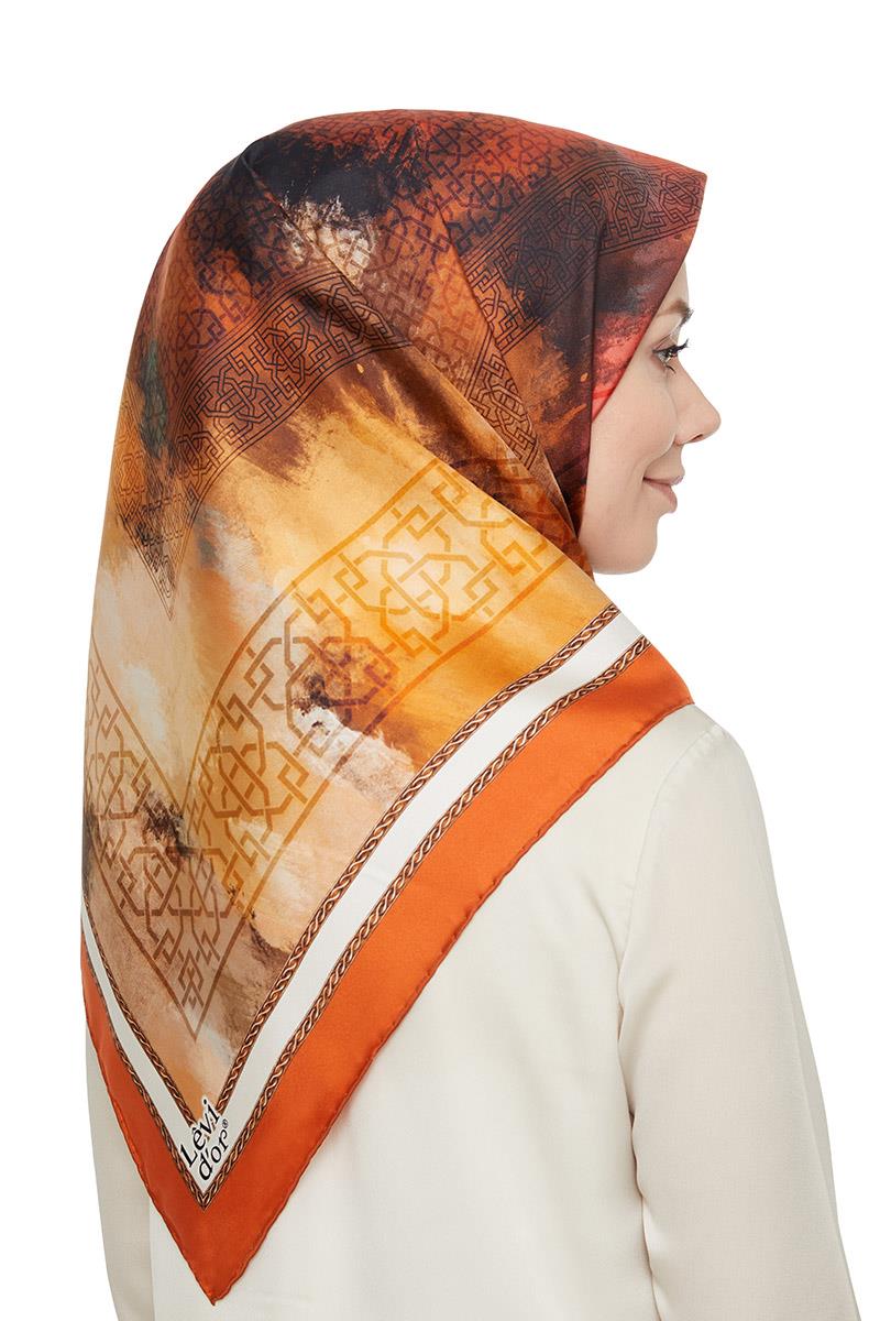 Levidor Taba Twill Saf İpek Eşarp