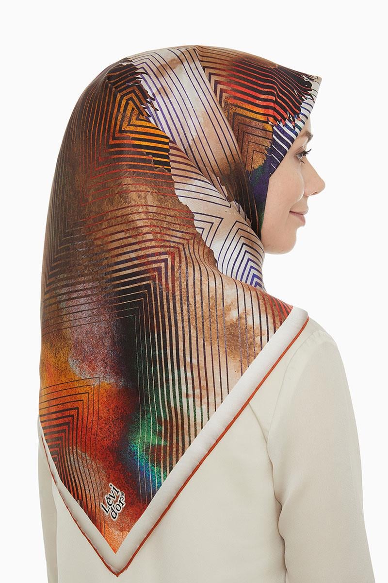 Levidor Taba Twill Saf İpek Eşarp