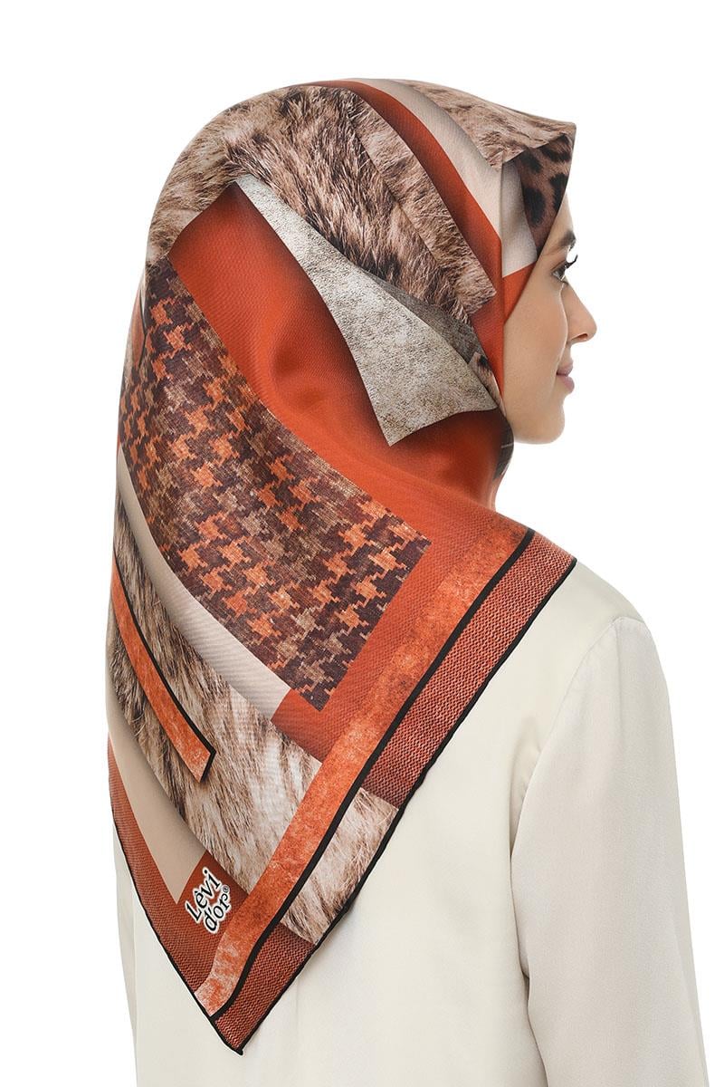 Levidor Taba Twill Saf İpek Eşarp