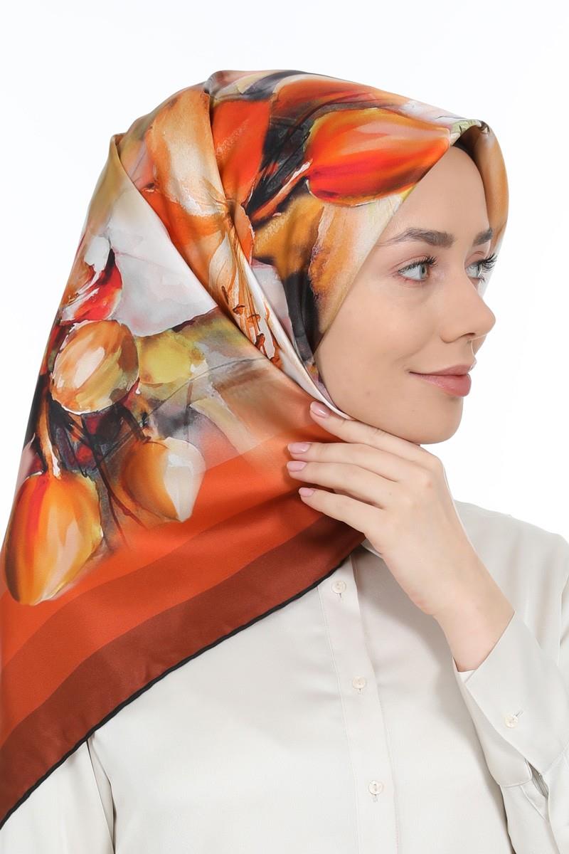Levidor Taba Twill Saf İpek Eşarp