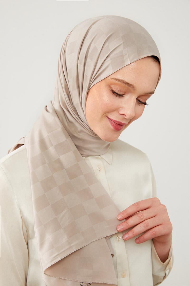 Levidor Taş Dama Desen Jakarlı Elegance Şal