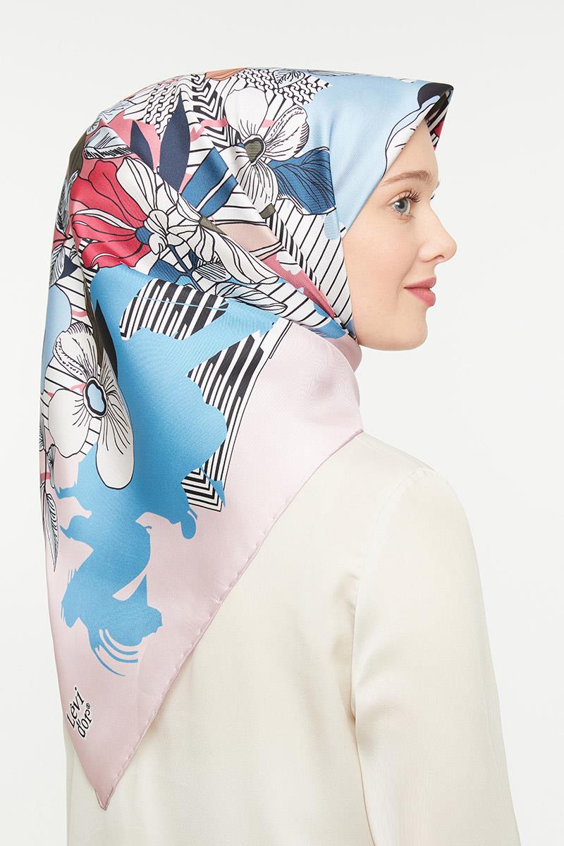 Levidor Toz Pembe Twill Saf İpek Eşarp