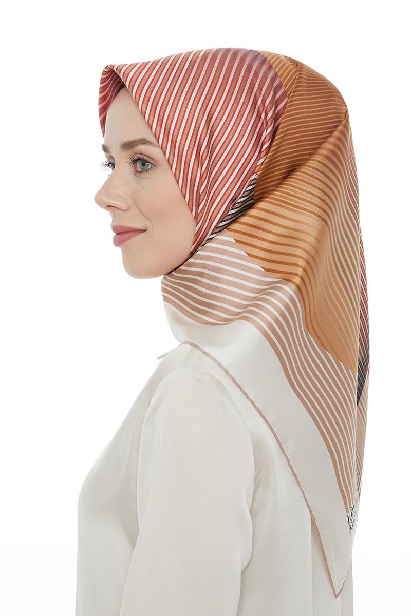 Levidor Turuncu Twill Saf İpek Eşarp