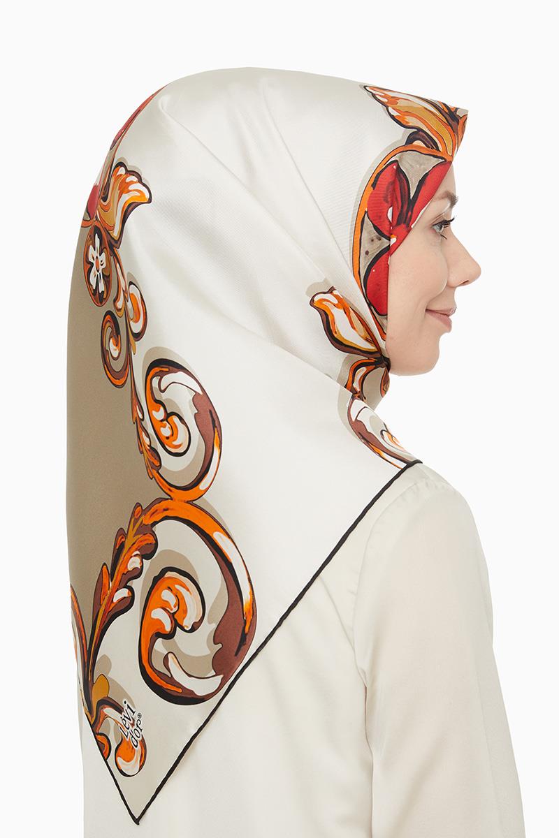 Levidor Vizon Twill Saf İpek Eşarp
