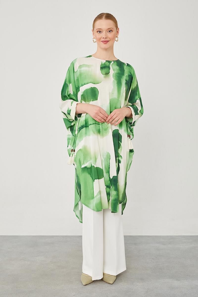 Levidor Yeşil Batik Desen Tunik