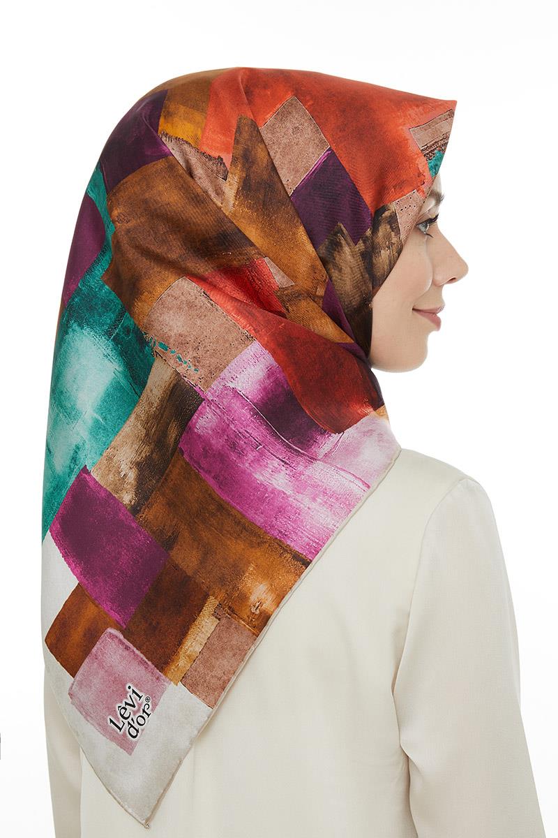 Levidor Yeşil Twill Saf İpek Eşarp