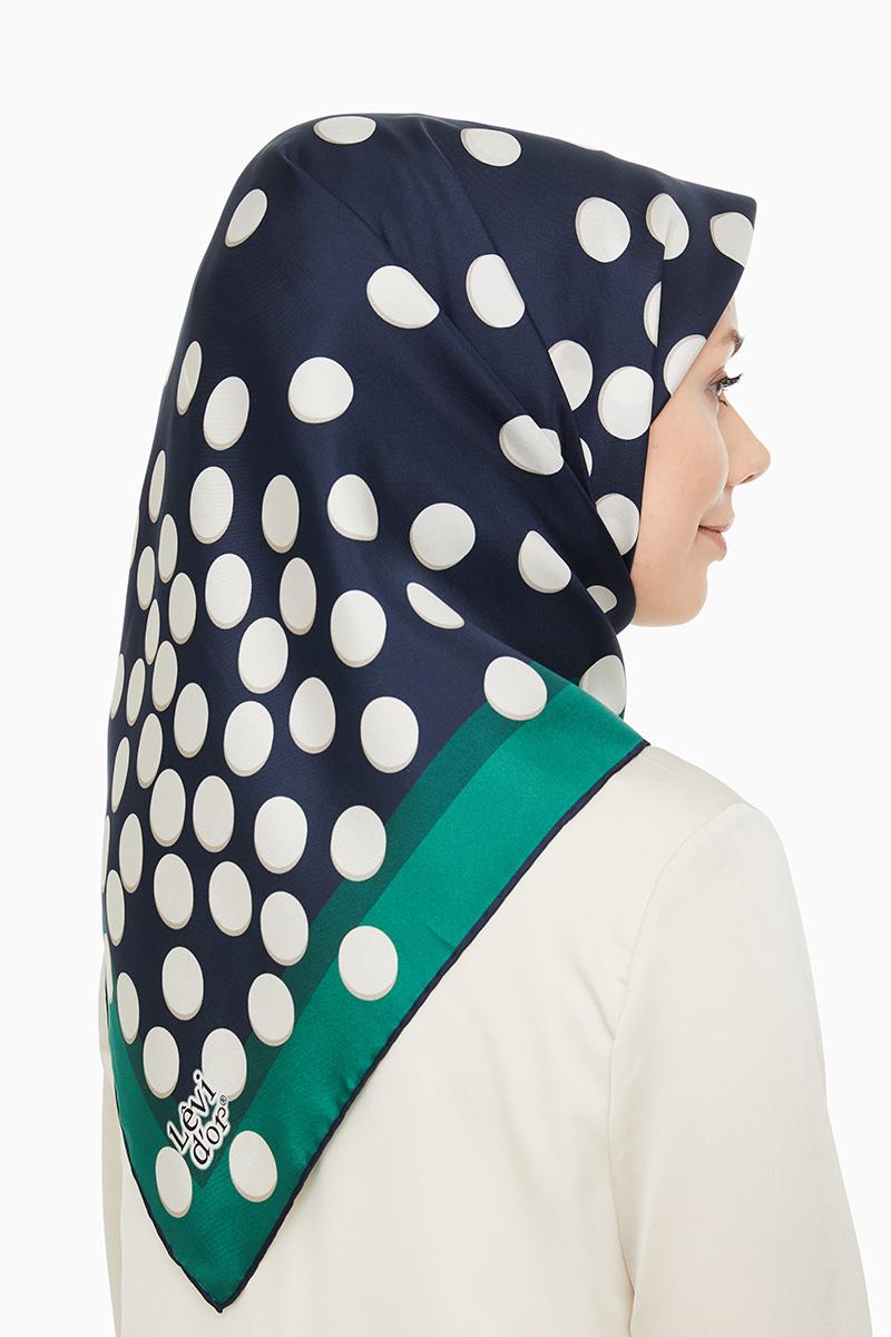 Levidor Yeşil Twill Saf İpek Eşarp