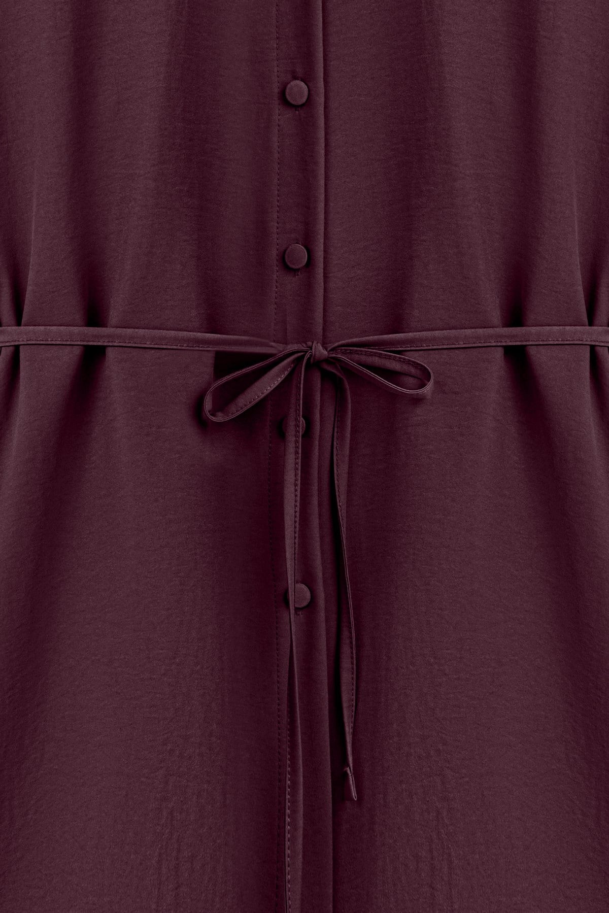Bağcıklı Düğmeli Tunik Bordo