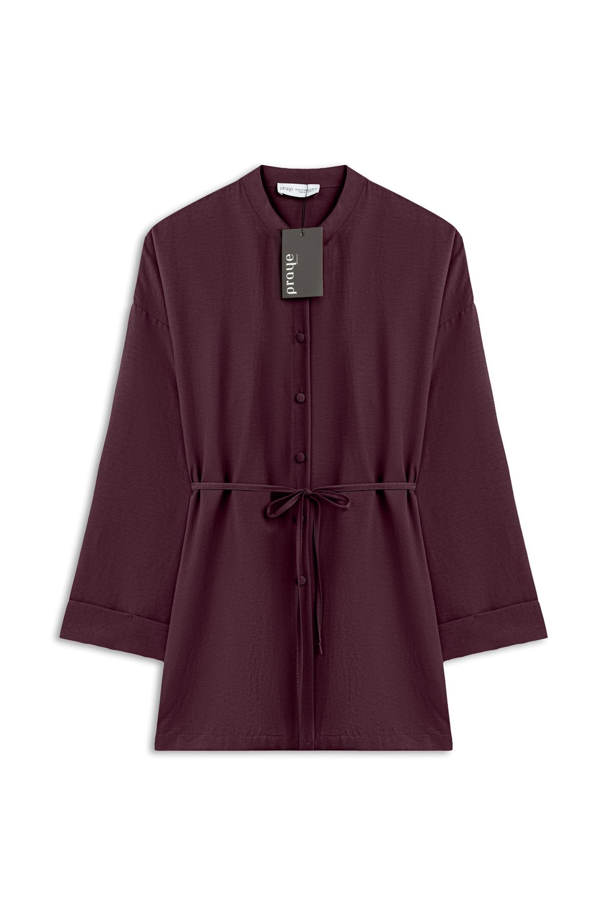Bağcıklı Düğmeli Tunik Bordo