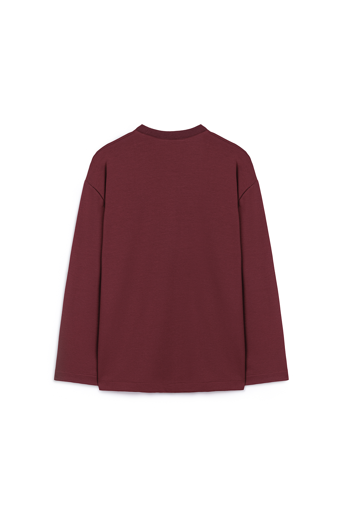 Baskılı Düz Sweat Bordo