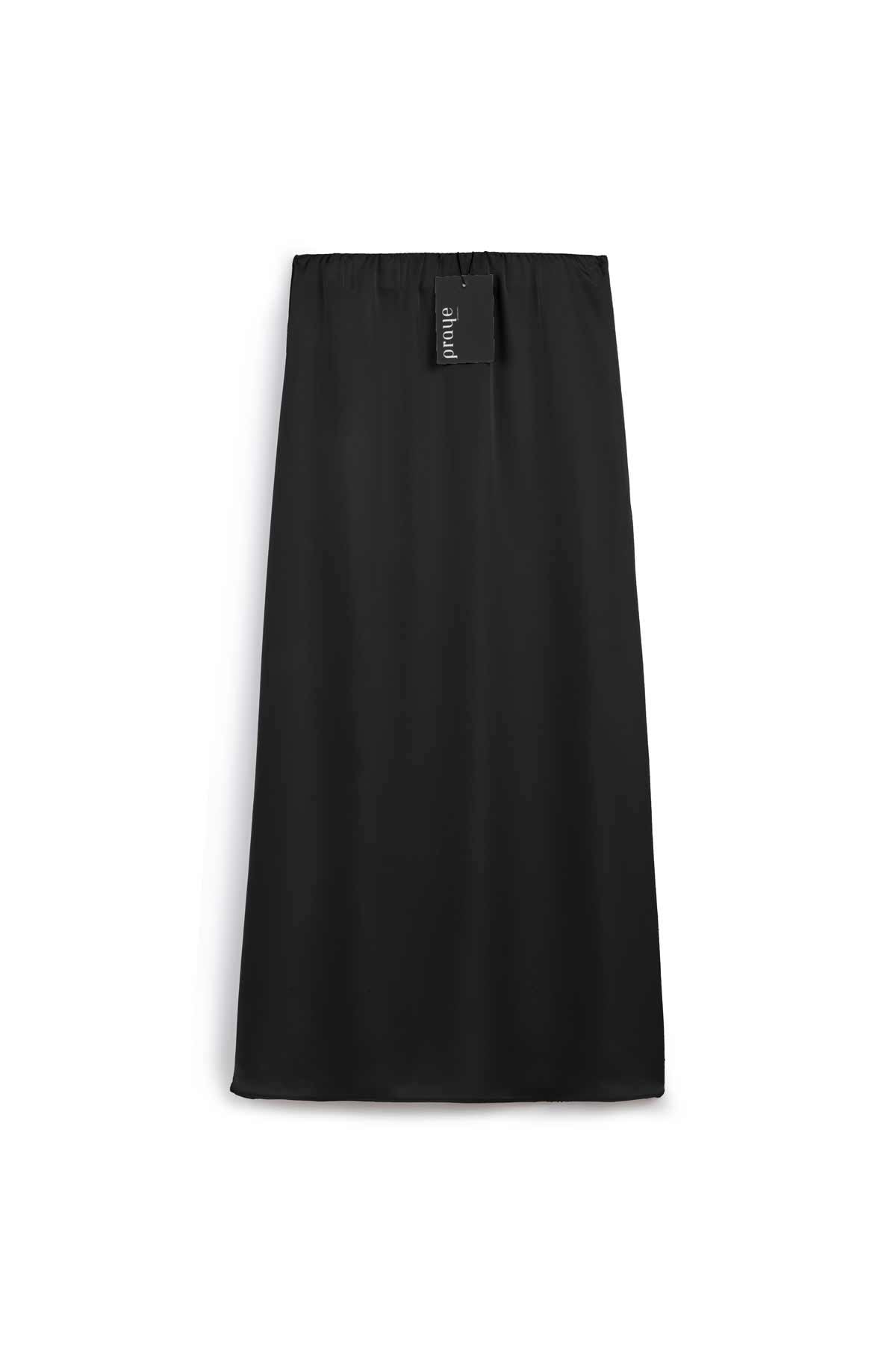 Beli Lastikli Saten Etek Siyah