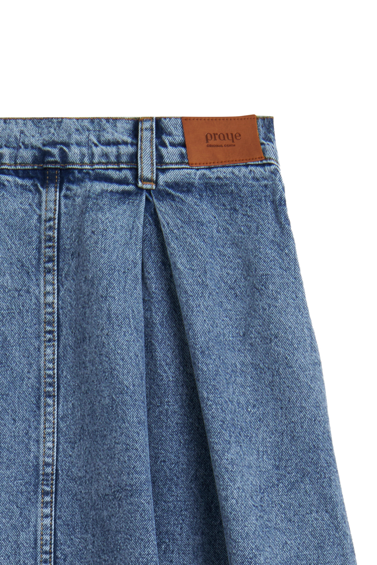 Cepli Kloş Denim Etek Mavi Kar Yıkama