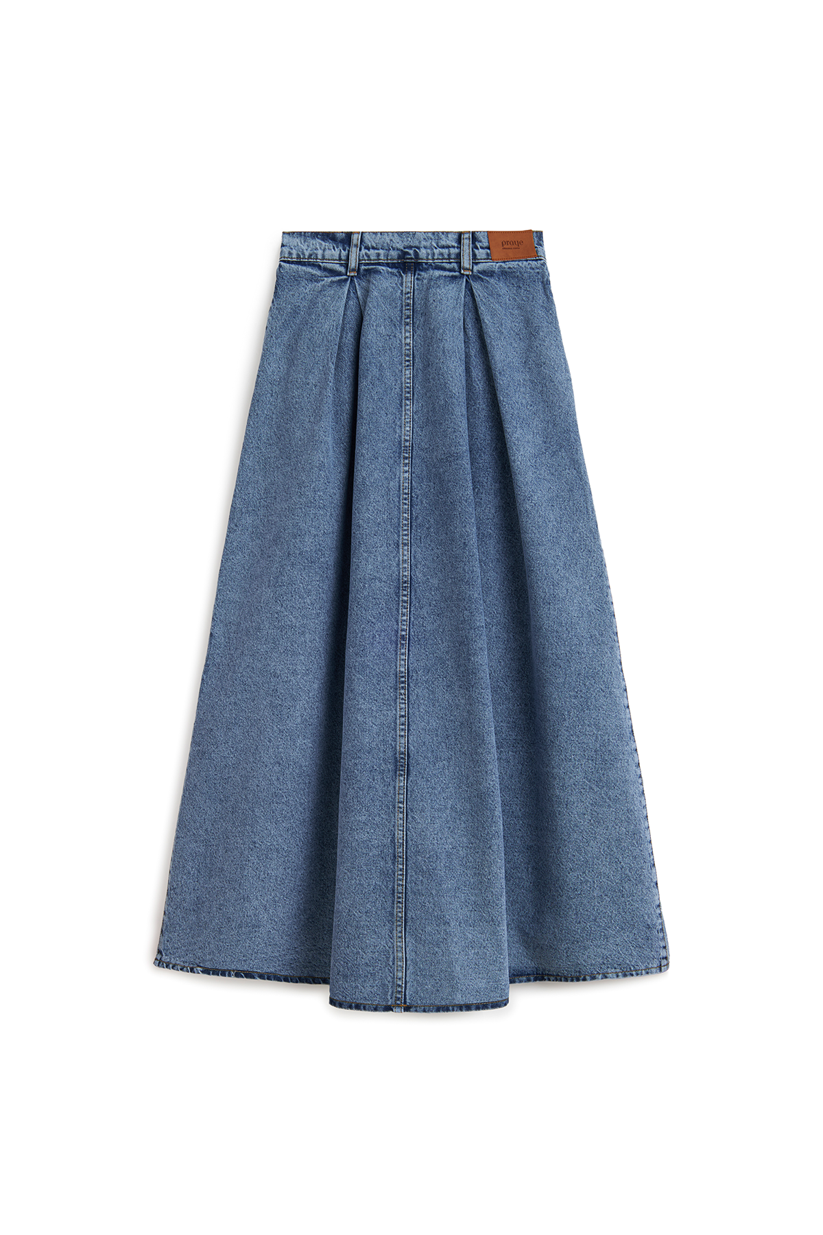 Cepli Kloş Denim Etek Mavi Kar Yıkama