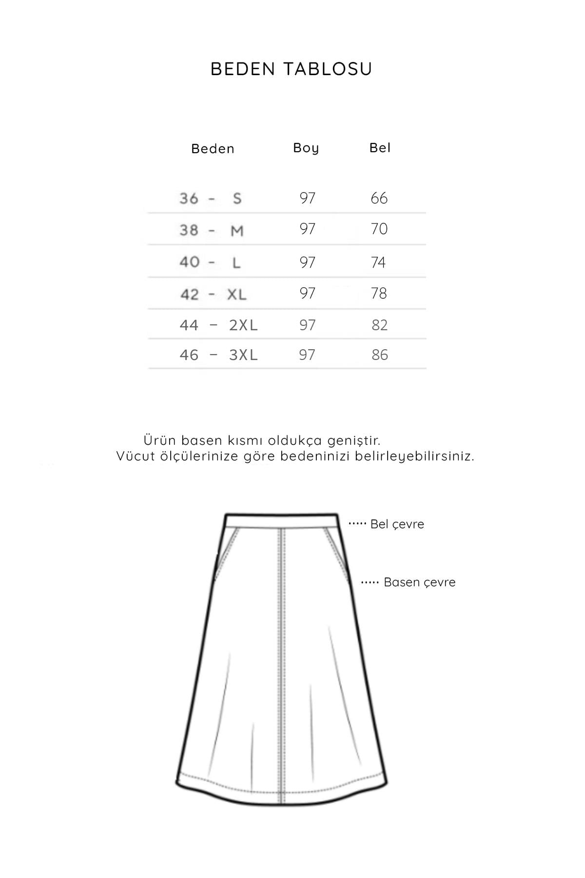 Çizgi Desenli Şifon Etek Lacivert