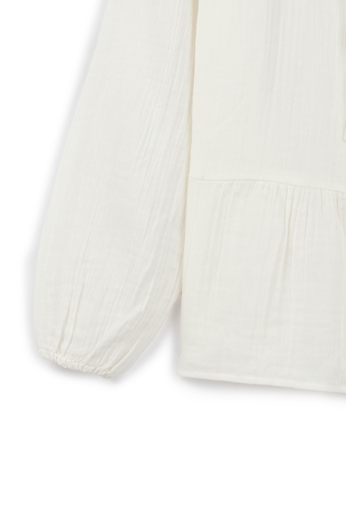 Düğmeli Müslin Kimono Ekru