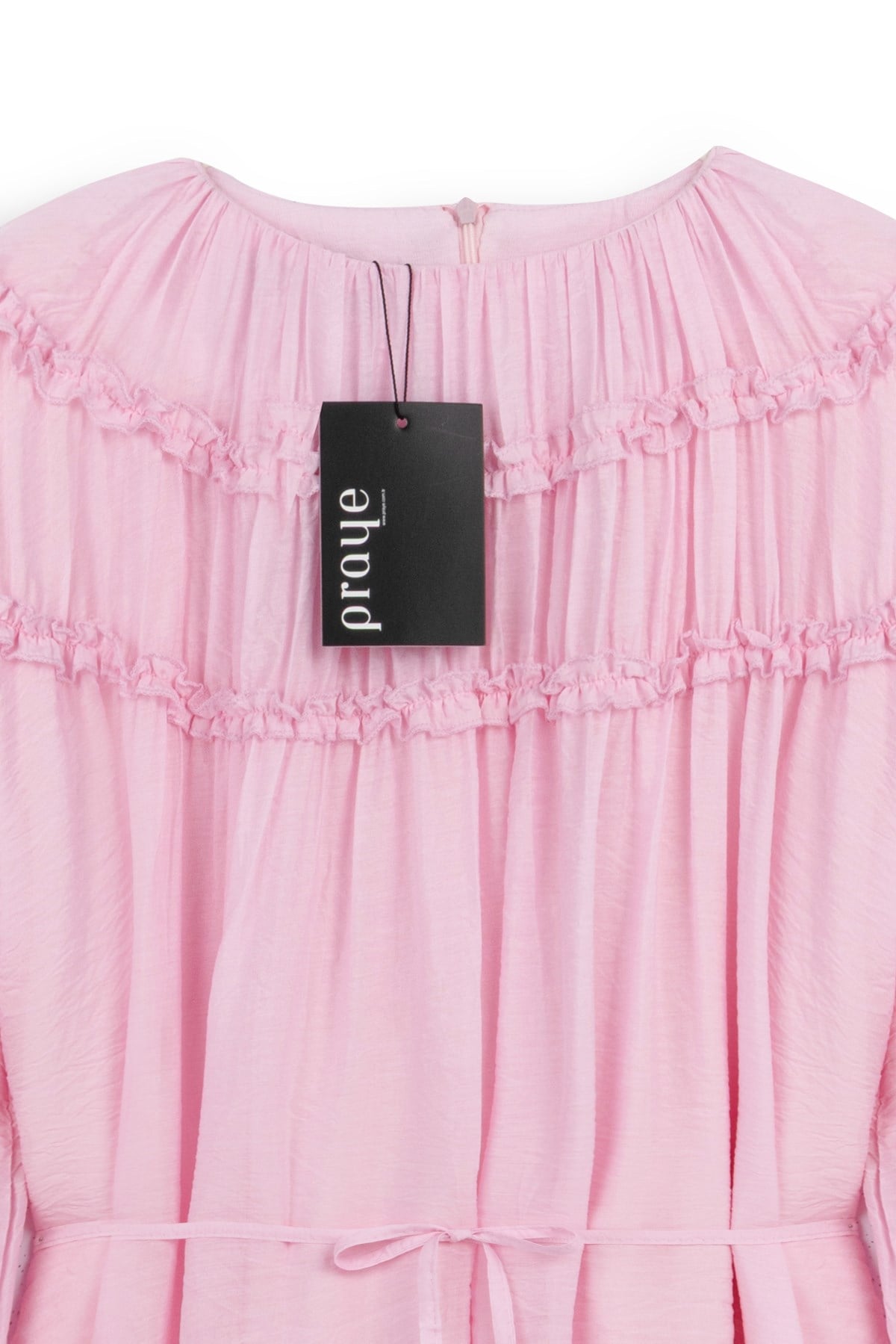 Katlı Prenses Elbise Pembe