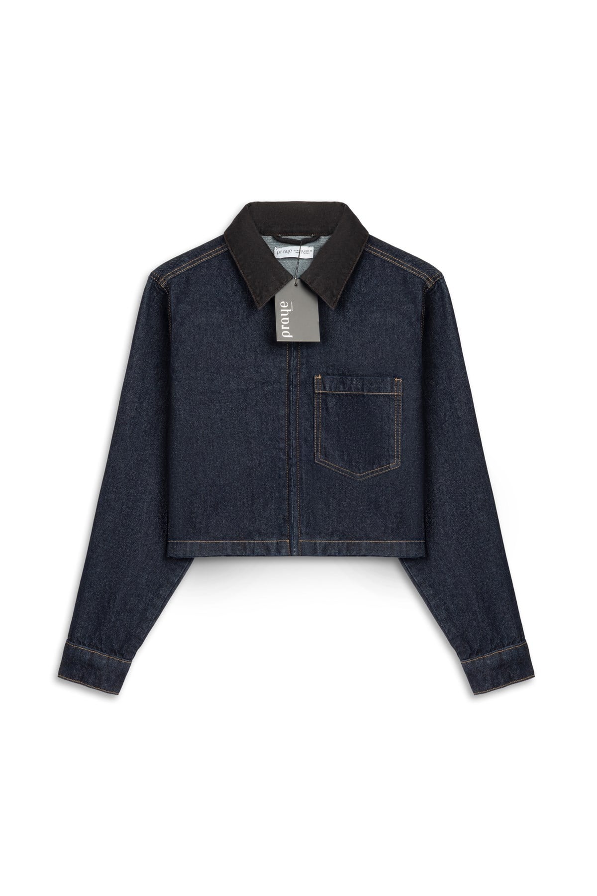 Yaka Detaylı Denim Ceket Lacivert