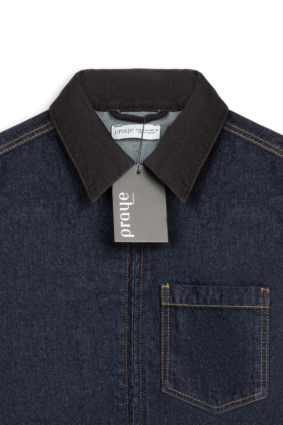 Yaka Detaylı Denim Ceket Lacivert