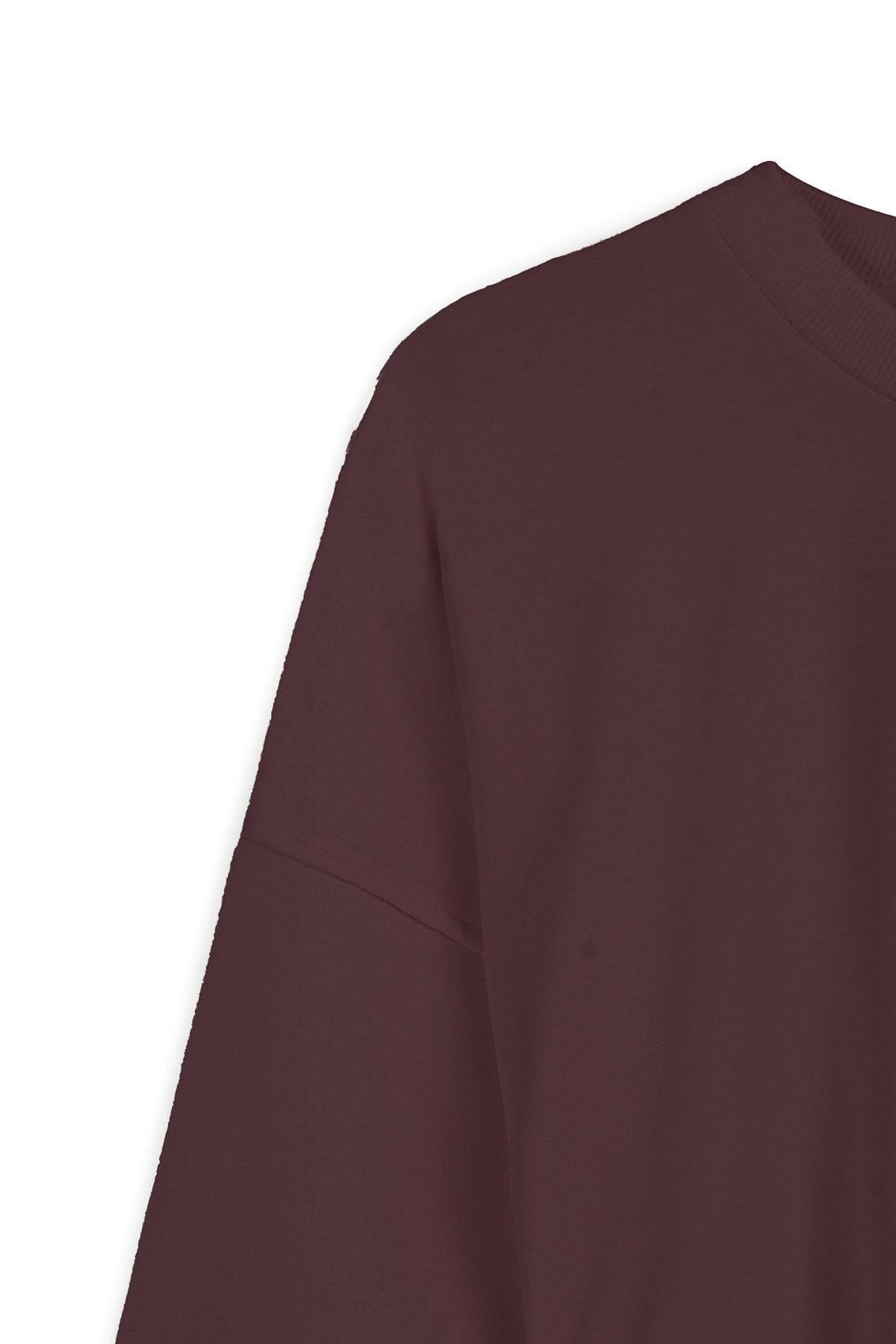 Yanı Yırtmaçlı Sweat Bordo