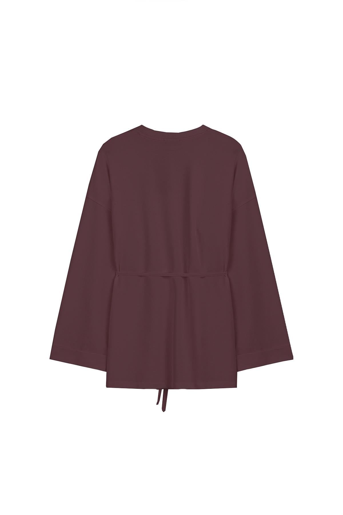 Yanı Yırtmaçlı Sweat Bordo